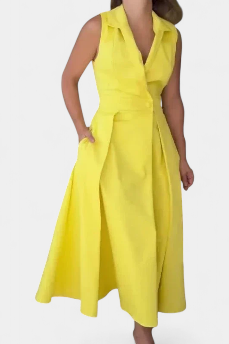 Vestido Blazer Sin Mangas Beverly Midi Chic Versátil