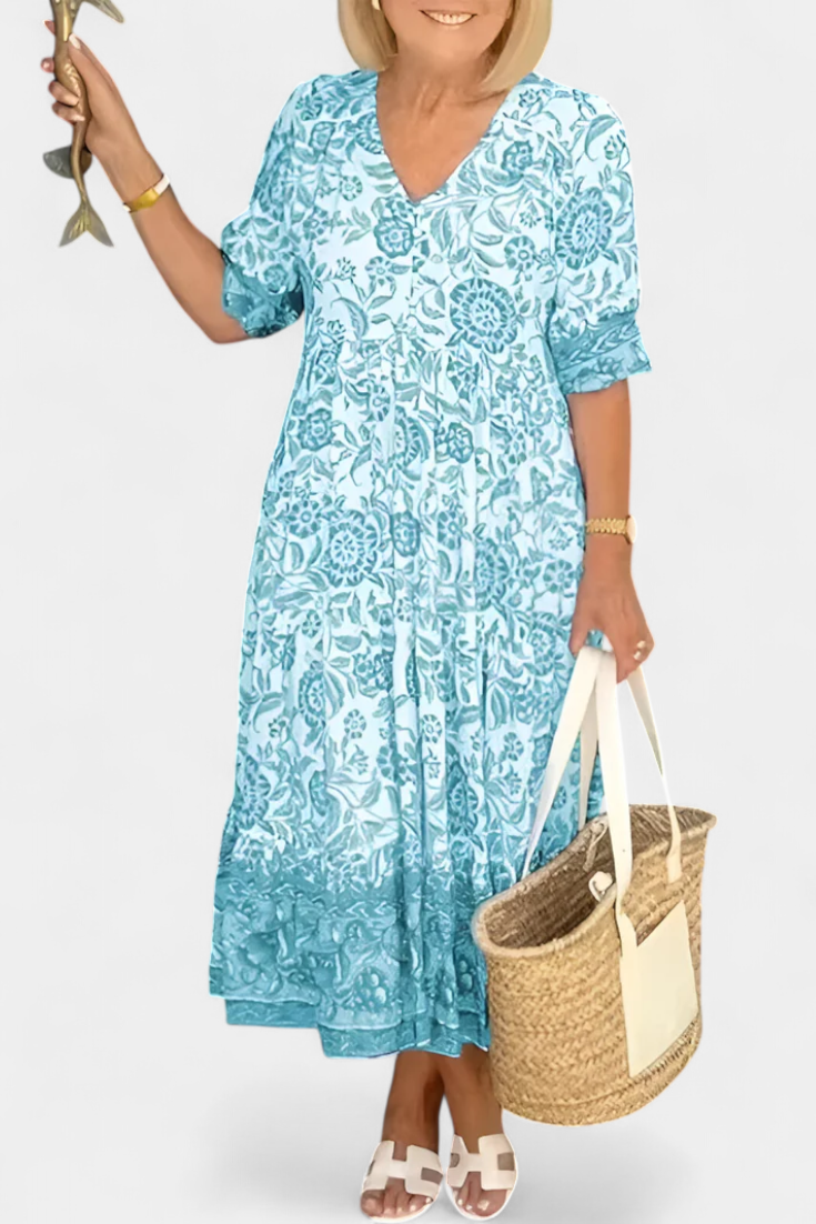 Vestido Bohemio Floral Mediterráneo Edición Limitada