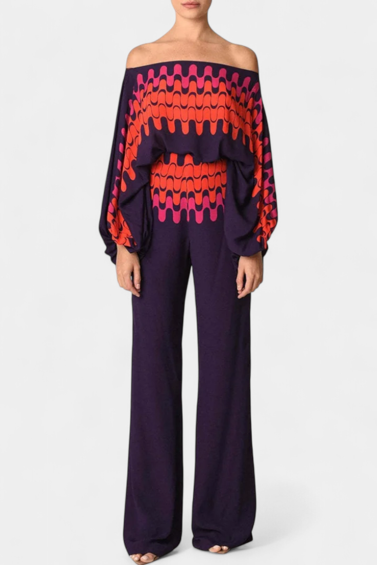 Conjunto Sybella Hombros Descubiertos Estampado Chispeante