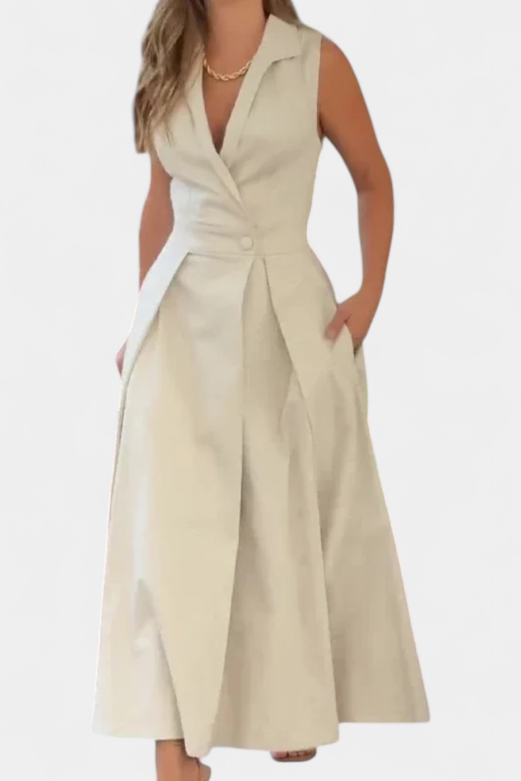 Vestido Blazer Sin Mangas Beverly Midi Chic Versátil