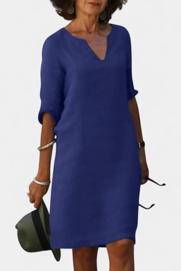 Vestido Elowen Tejido Ligero Con Escote V Diva Chic