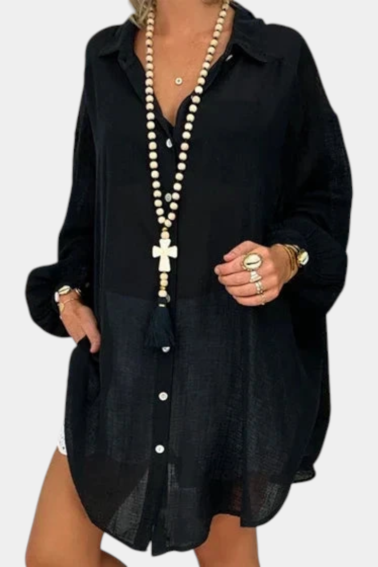 Camisa Oversized Melis Algodón Ligero Estilo Playa Chic