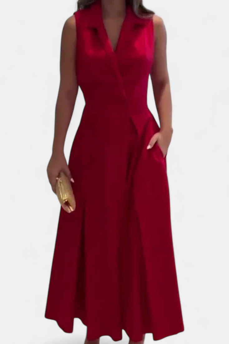 Vestido Blazer Sin Mangas Beverly Midi Chic Versátil