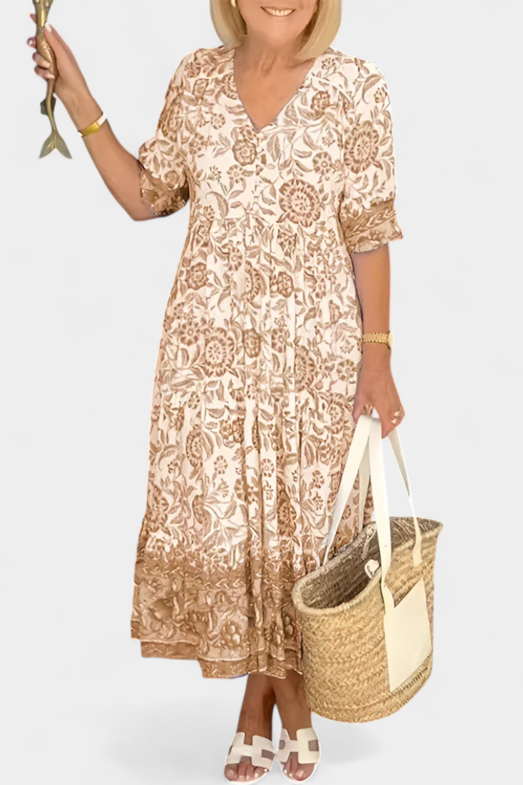 Vestido Bohemio Floral Mediterráneo Edición Limitada
