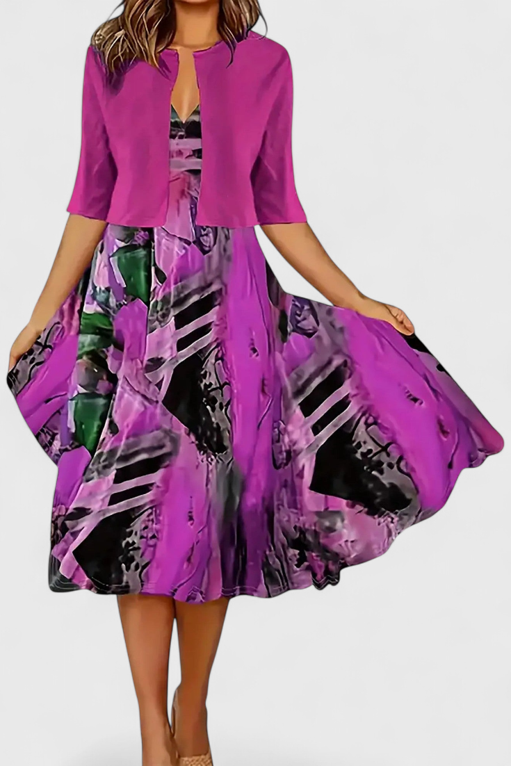 Conjunto Estrella Vestido Midi Y Blazer Entallado Exclusivo