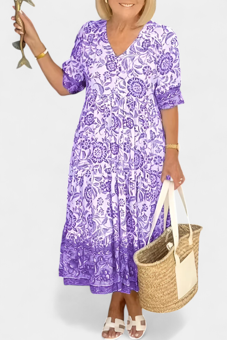 Vestido Bohemio Floral Mediterráneo Edición Limitada