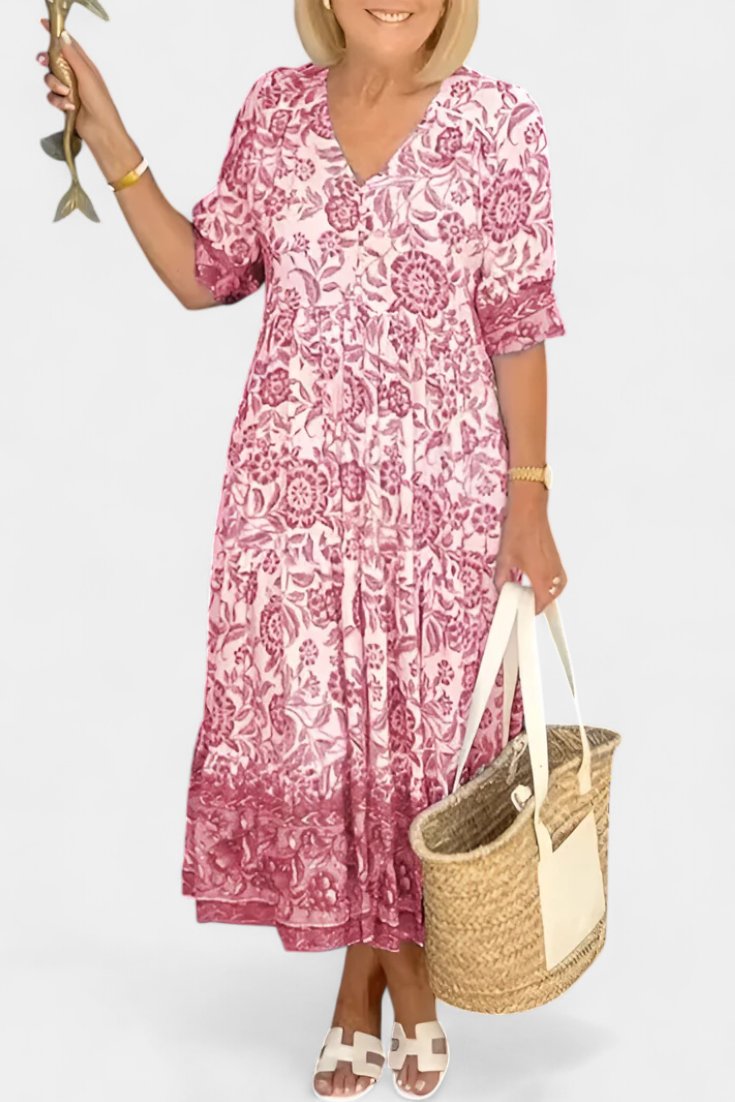 Vestido Bohemio Floral Mediterráneo Edición Limitada
