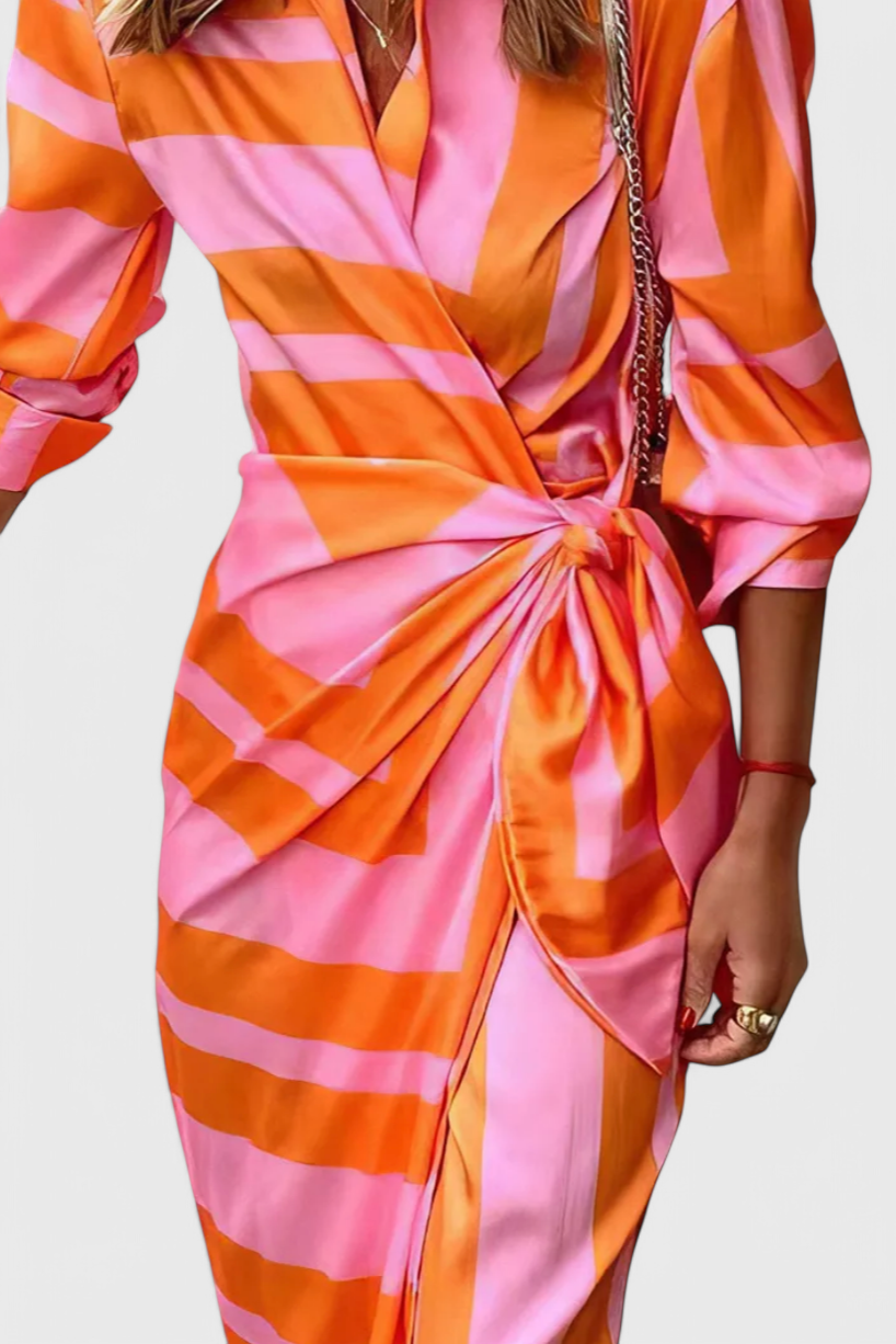 Vestido Envolvente Maira Estampado Cruzado Cintura Coqueta
