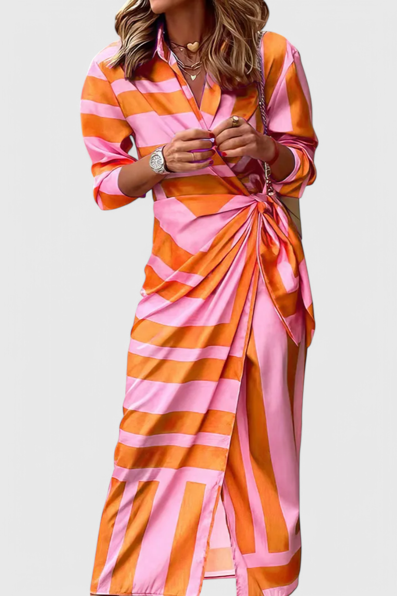 Vestido Envolvente Maira Estampado Cruzado Cintura Coqueta