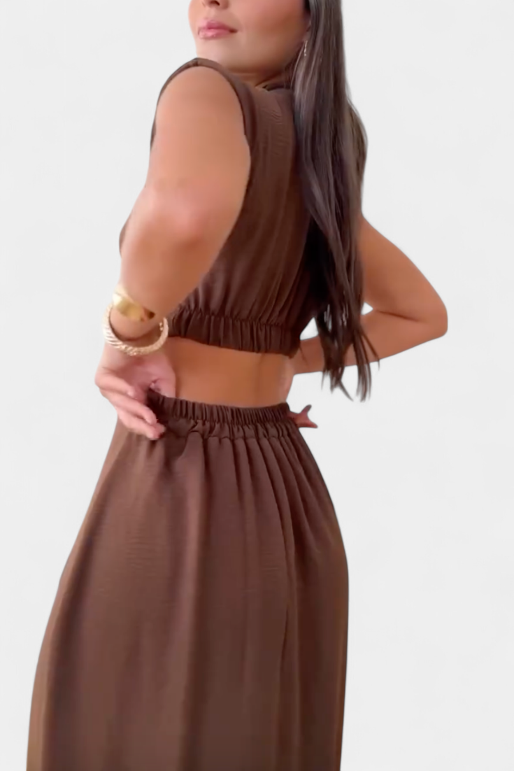 Vestido Midi Griselda Con Cintura Abierta Audaz Chic