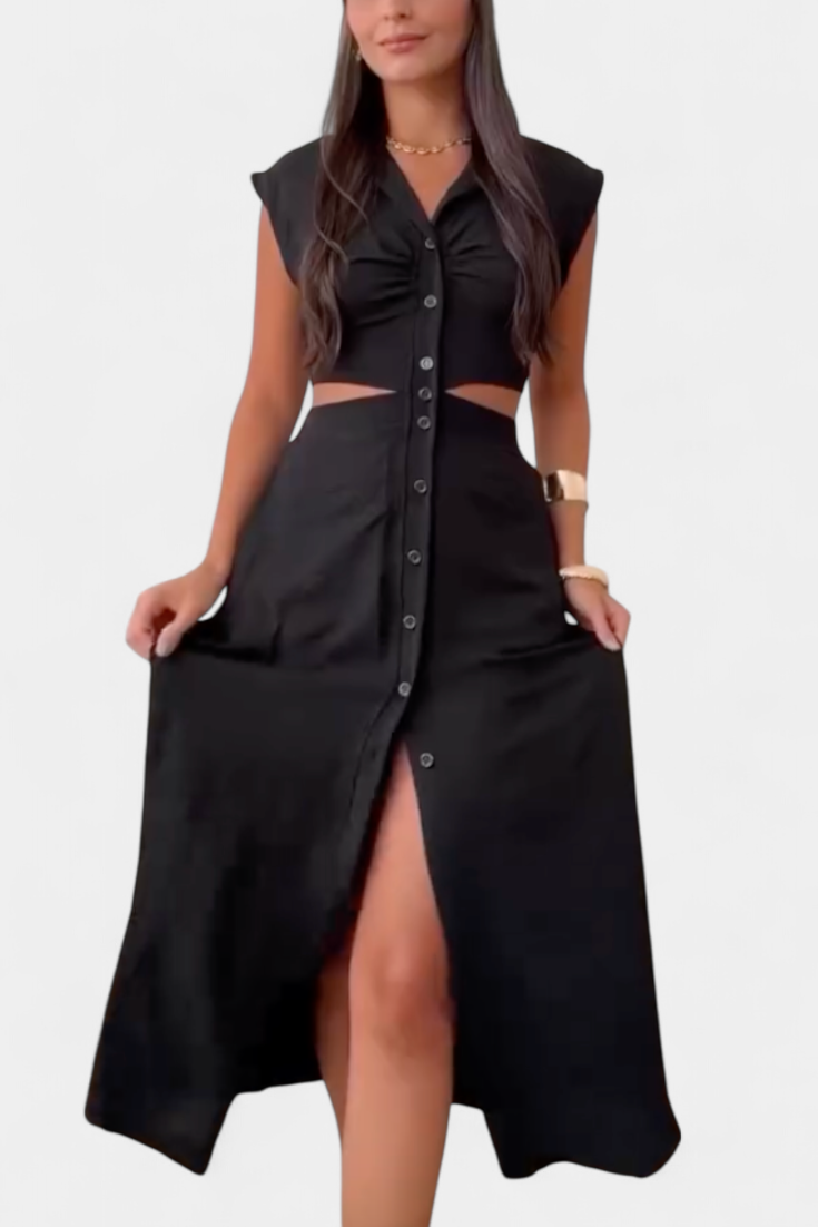 Vestido Midi Griselda Con Cintura Abierta Audaz Chic