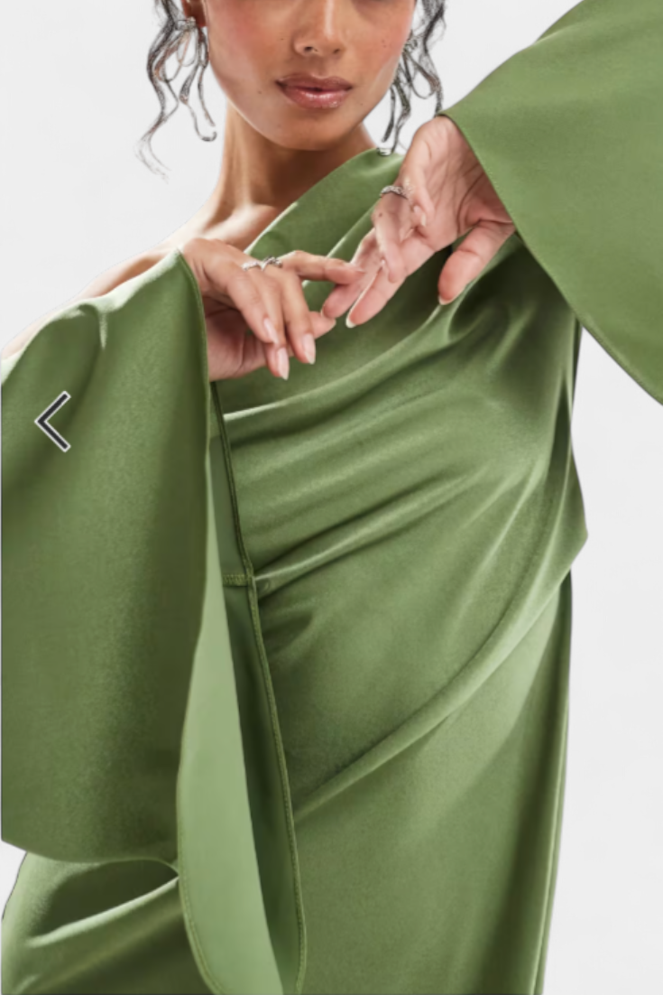 Vestido Maxi Un Hombro Con Cintura Esculpida Juguetón