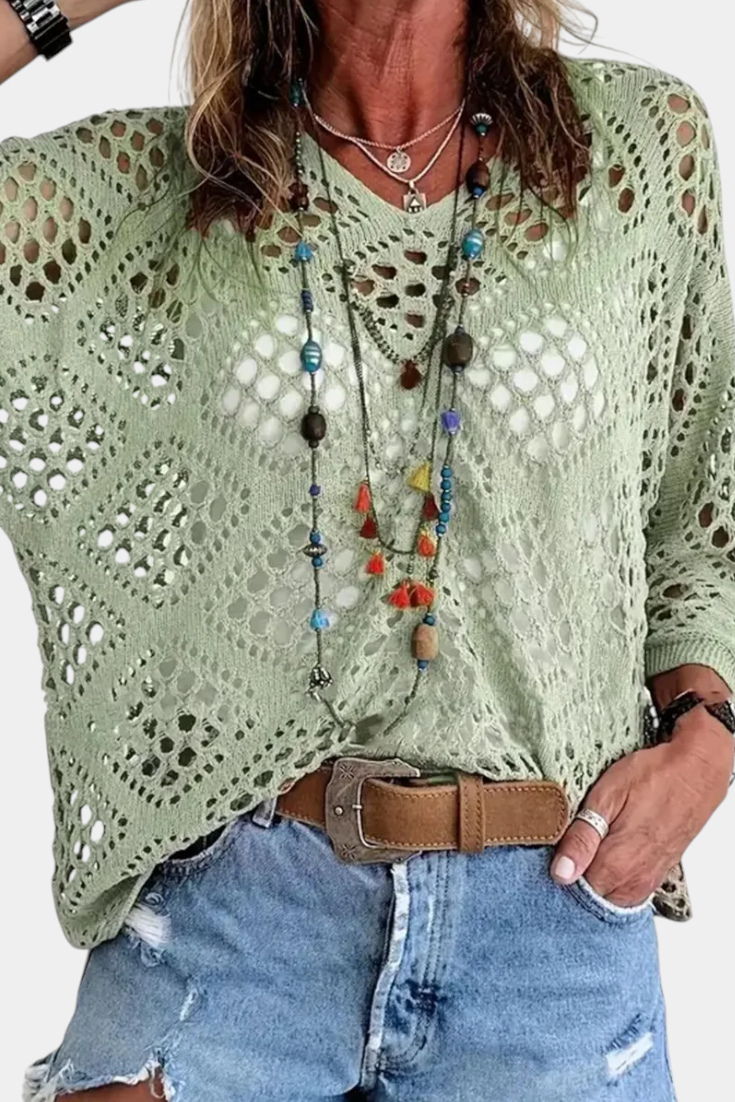 Fern Blusa De Encaje Poliéster Colección Exclusiva Chic