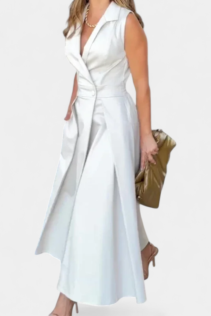 Vestido Blazer Sin Mangas Beverly Midi Chic Versátil