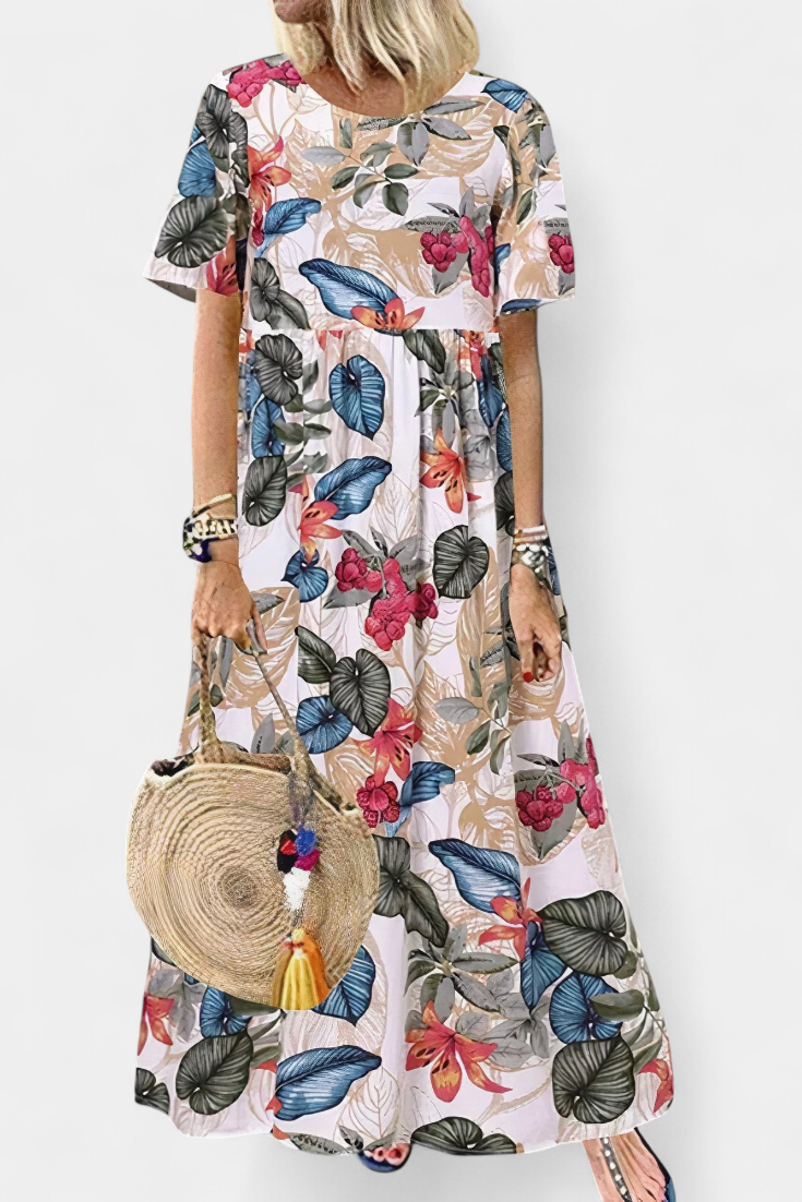 Kareela Vestido Largo Floral Estampado Vibrante Y Chic