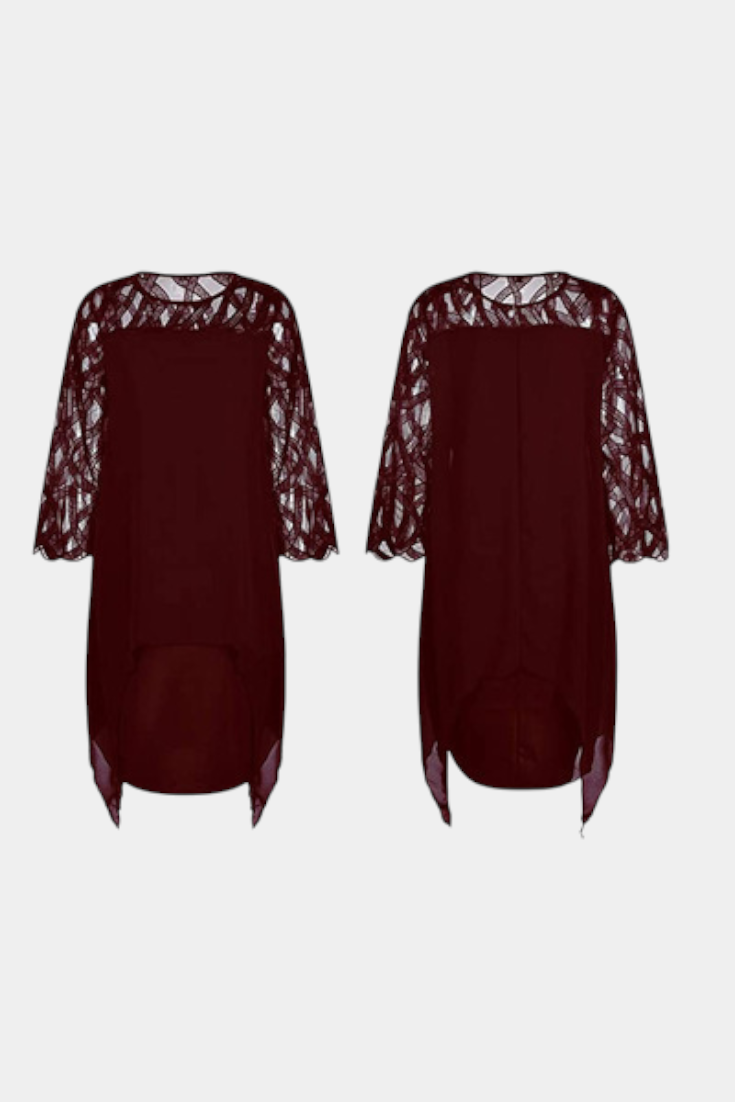 Vestido Midi Yana Exclusivo Talla Grande Con Encaje Chic
