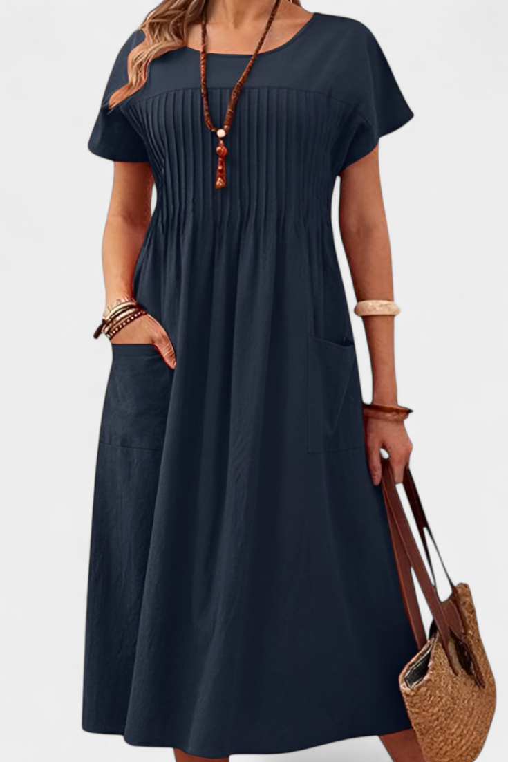 Vestido Midi Lottie Con Bolsillos Ocultos Luxe Exclusiva