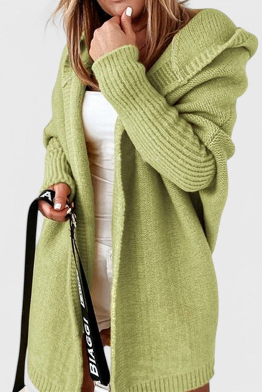Cárdigan Oversized Capucha Tejido Grueso Exclusivo Genial