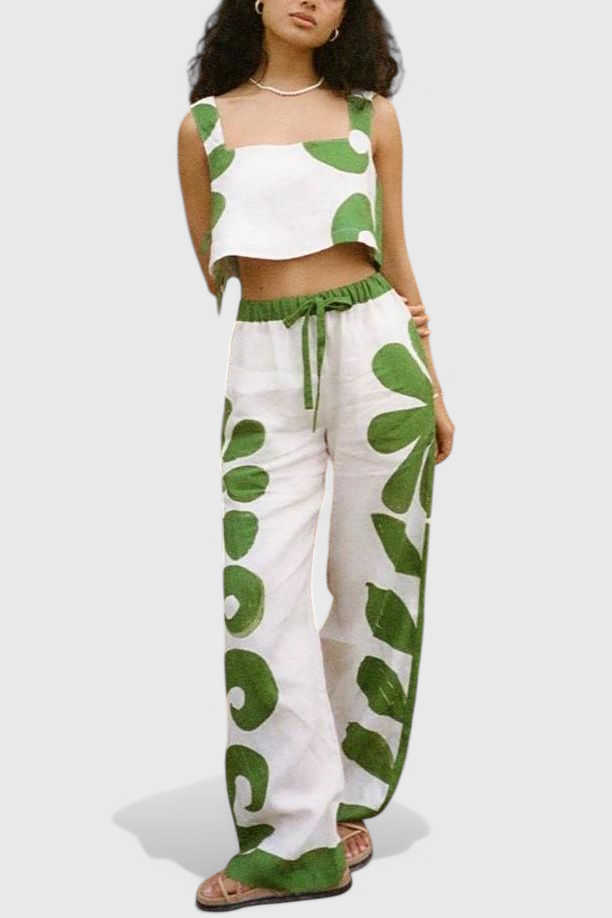 Conjunto Serafina Boho Sin Mangas Floral Edición Limitada