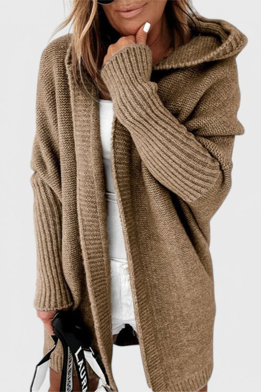 Cárdigan Oversized Capucha Tejido Grueso Exclusivo Genial