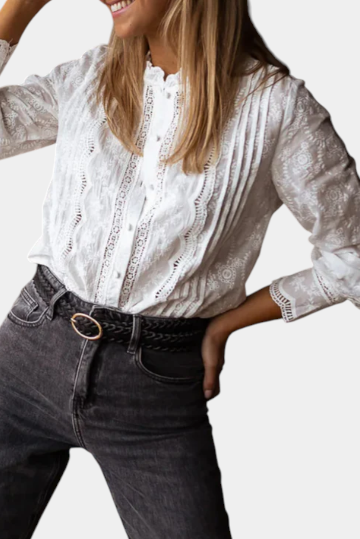 Blusa Encaje Algodón Transpirable Edición Muy Limitada
