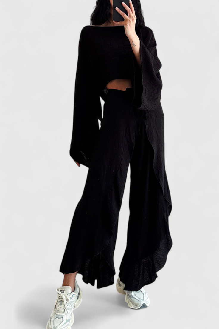 Conjunto Elsie Kimono Divertido Y Pantalón Cruzado Limitada
