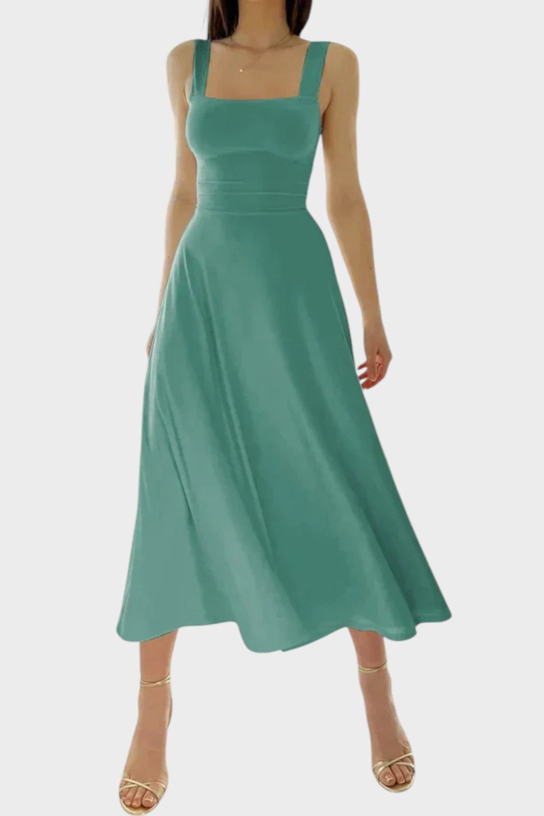 Vestido De Tirantes Entallado Minimalista Con Toque Chic