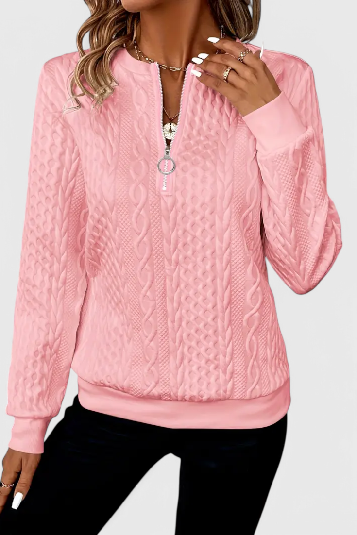 Jersey de Punto Premium Zoey con Cremallera Pulida Exclusiva