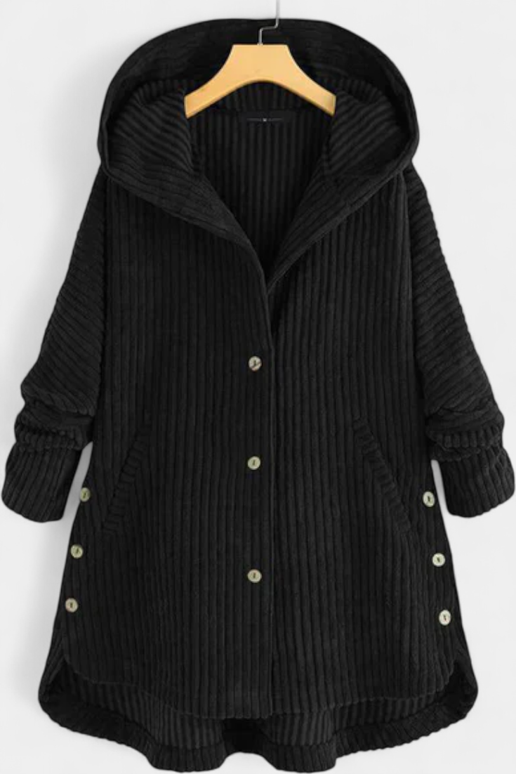 Abrigo Taia De Pana Con Capucha Y Estilo Exclusivo Chic
