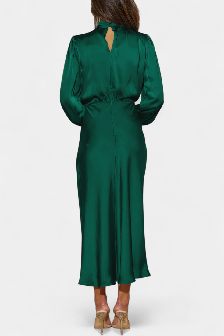 Vestido Maxi Cecila Cuello Alto Estructurado Para Eventos