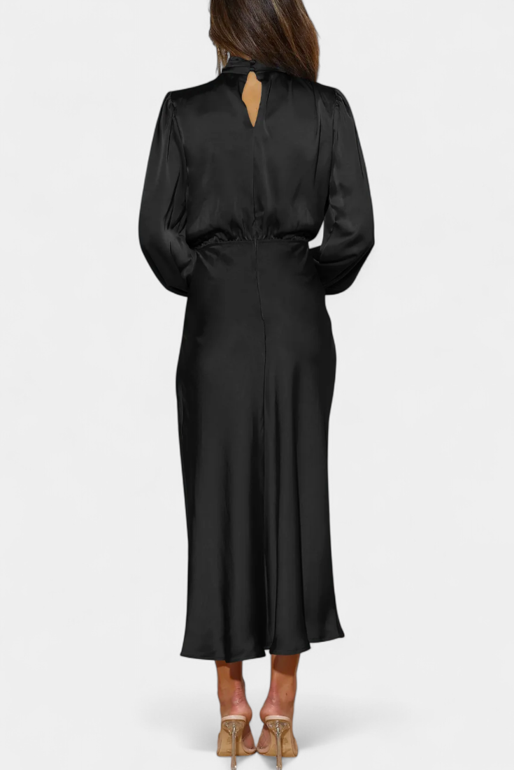 Vestido Maxi Cecila Cuello Alto Estructurado Para Eventos