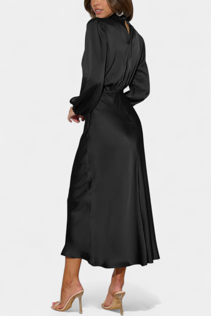 Vestido Maxi Cecila Cuello Alto Estructurado Para Eventos