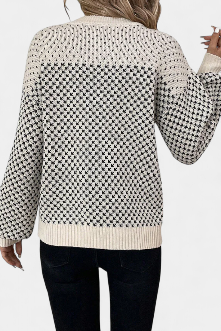 Jersey Cuello Redondo En Bloques De Color A La Moda