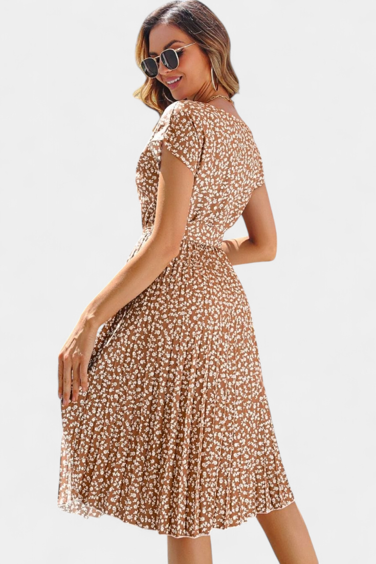 Vestido Midi Galilea Cintura Entallada Encanto Floral