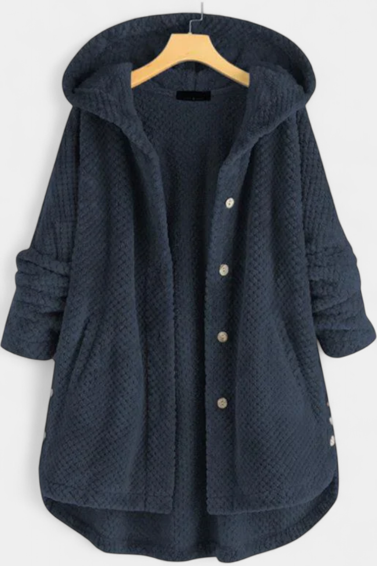 Abrigo Taia De Pana Con Capucha Y Estilo Exclusivo Chic