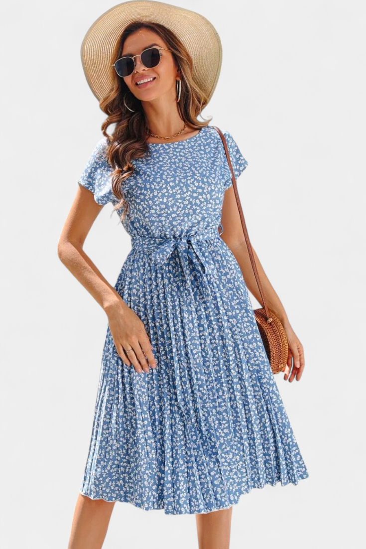 Vestido Midi Galilea Cintura Entallada Encanto Floral