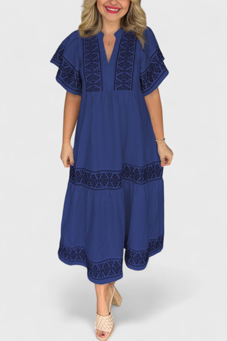 Vestido Maxi Boho Allona Con Escote En V Encanto Natural