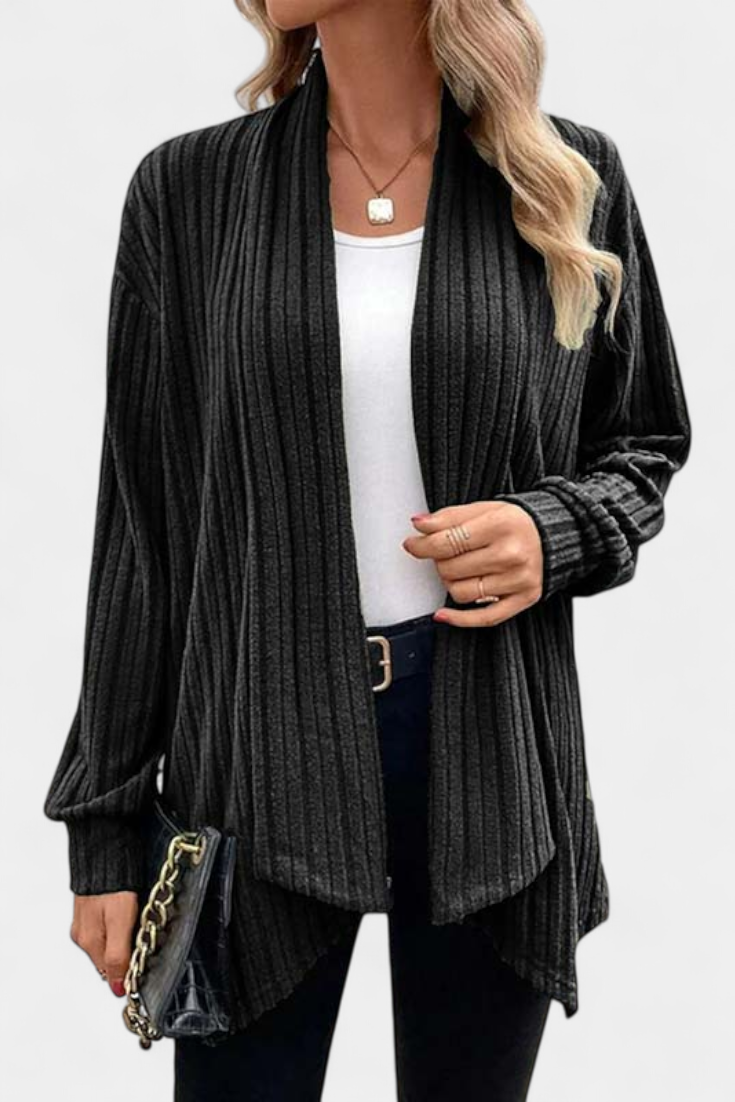 Cárdigan Casual Con Capucha Bolsillos Canalé Exclusiva