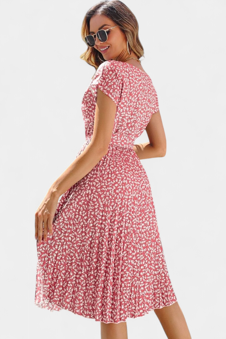 Vestido Midi Galilea Cintura Entallada Encanto Floral