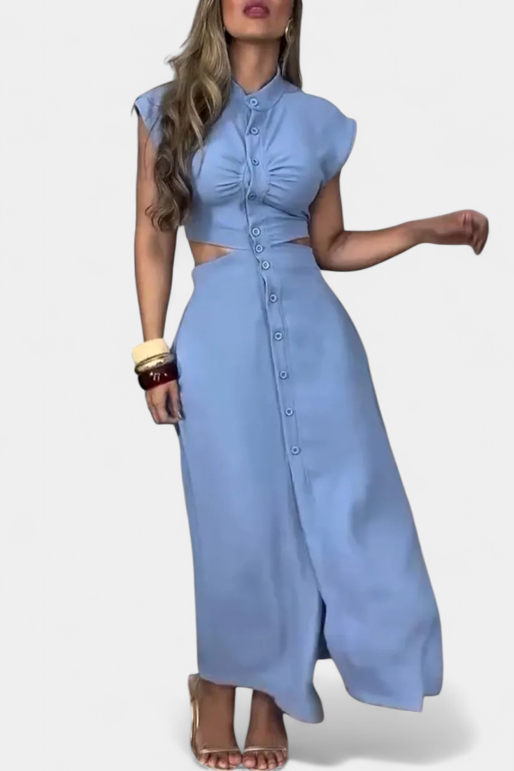 Vestido Midi Griselda Con Cintura Abierta Audaz Chic
