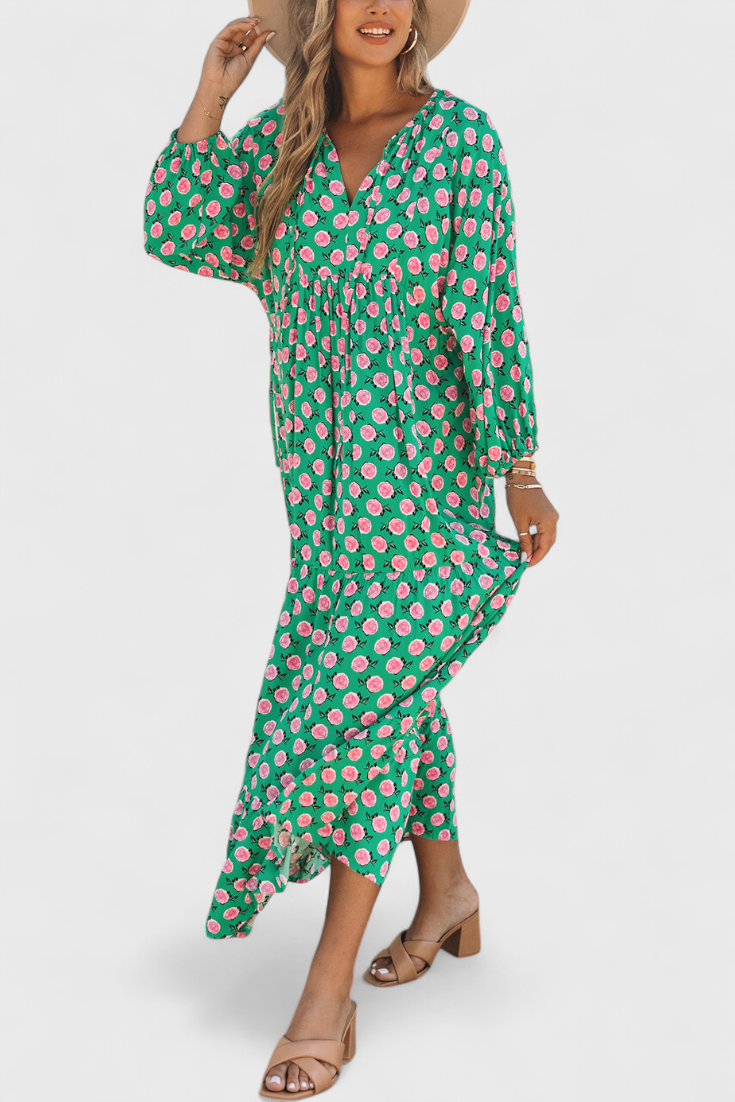 Vestido Boho Aroa Estampado Artístico Para Verano Chic