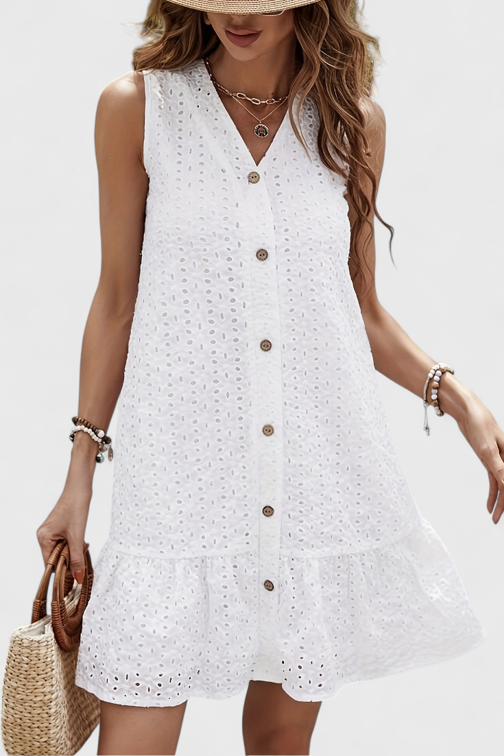 Vestido Algodón Bordado Blanco Edición Limitada Pícaro