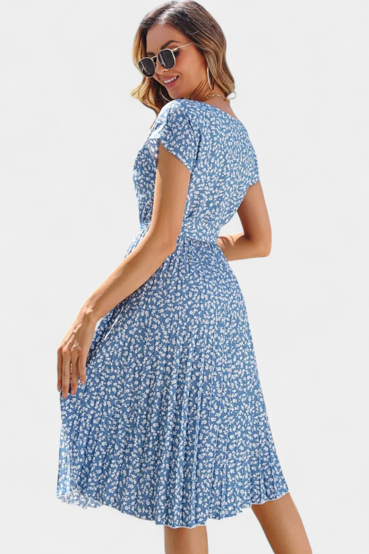 Vestido Midi Galilea Cintura Entallada Encanto Floral