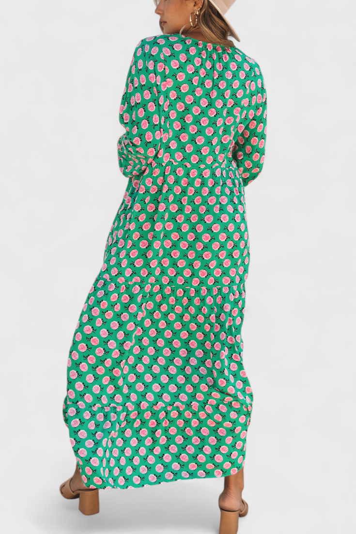Vestido Boho Aroa Estampado Artístico Para Verano Chic