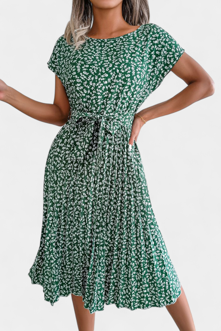 Vestido Midi Galilea Cintura Entallada Encanto Floral