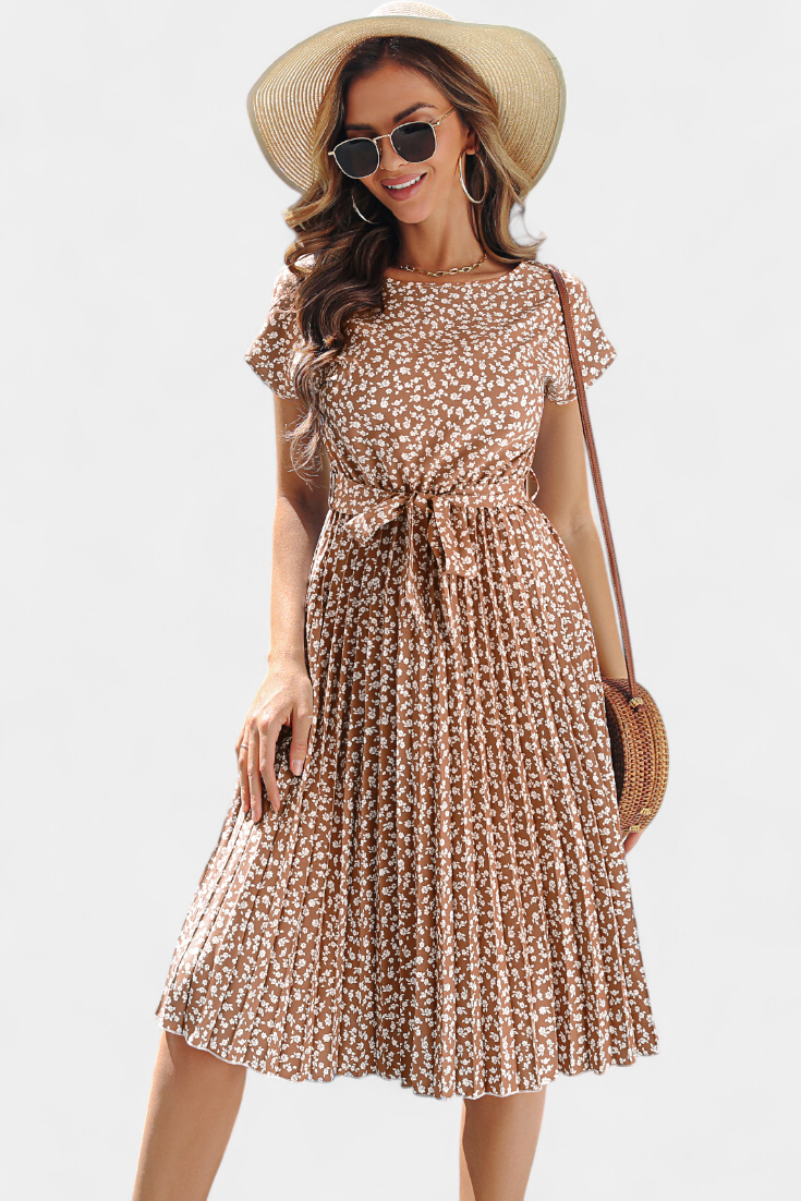 Vestido Midi Galilea Cintura Entallada Encanto Floral
