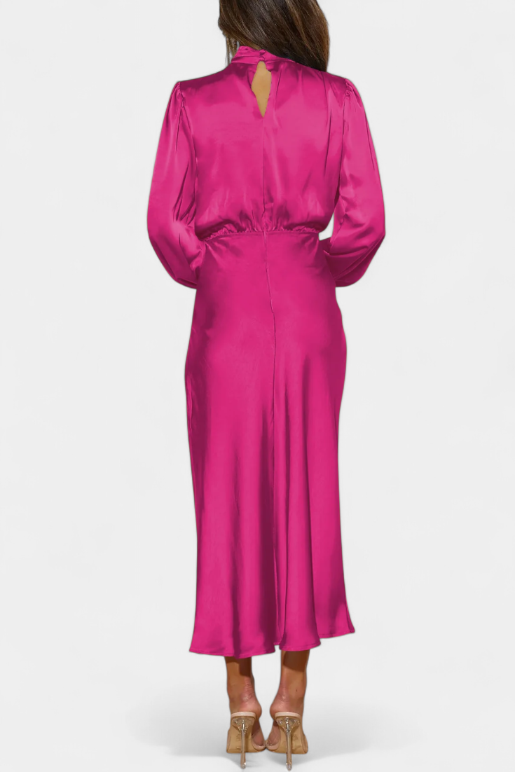 Vestido Maxi Cecila Cuello Alto Estructurado Para Eventos