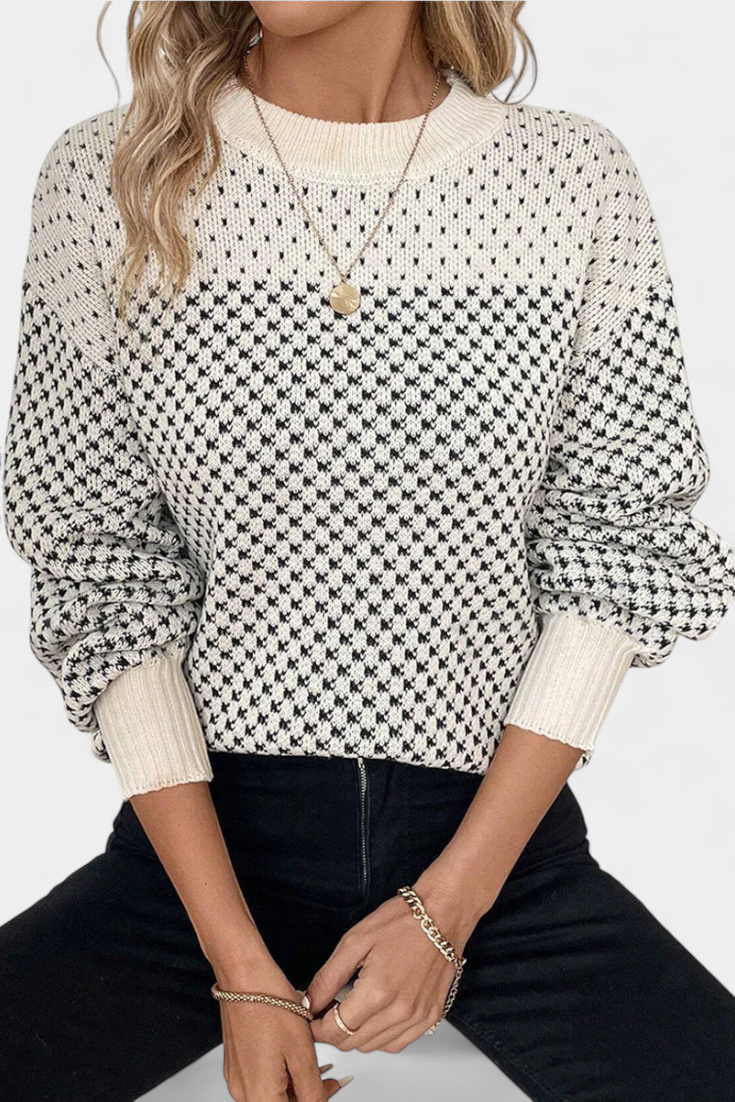 Jersey Cuello Redondo En Bloques De Color A La Moda
