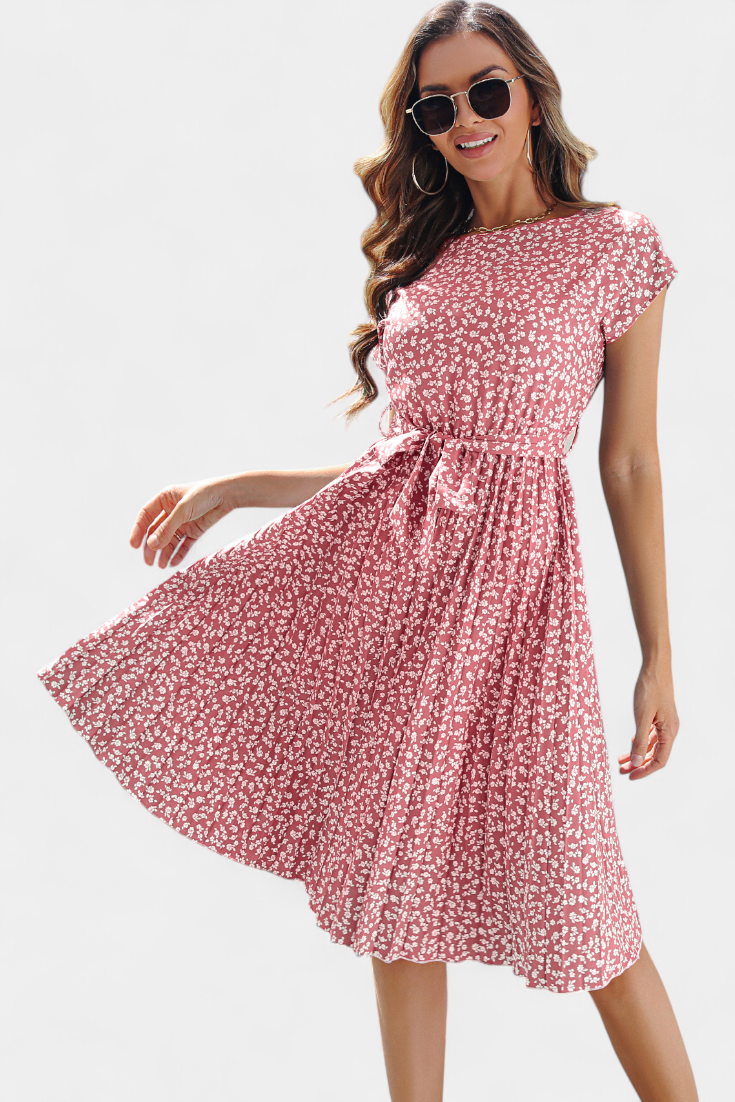 Vestido Midi Galilea Cintura Entallada Encanto Floral