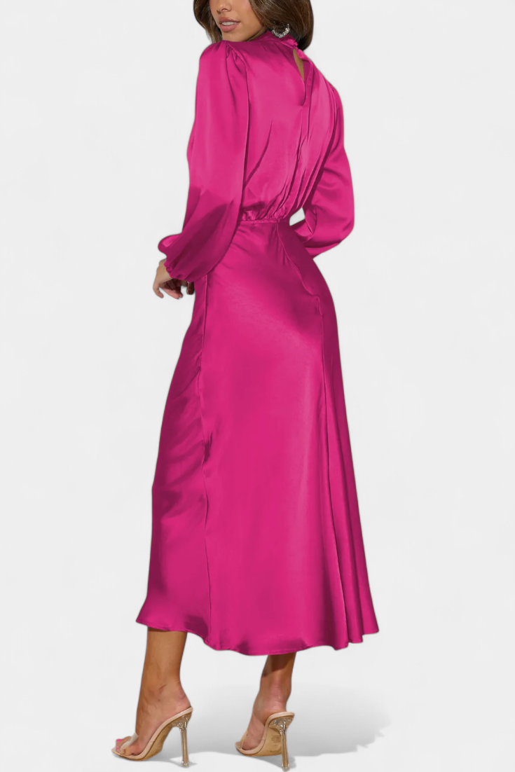 Vestido Maxi Cecila Cuello Alto Estructurado Para Eventos